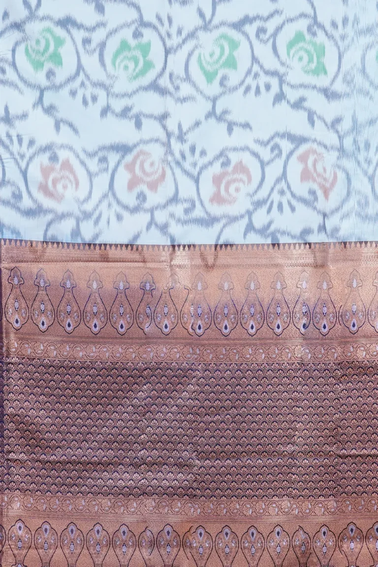 Ice Blue Heritage Fancy Saree