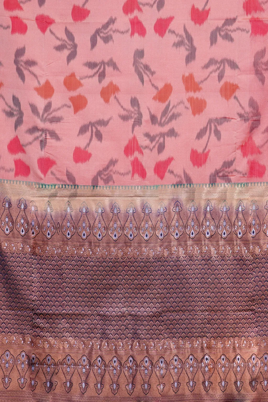 Coral Petals Semi Soft Silk Saree