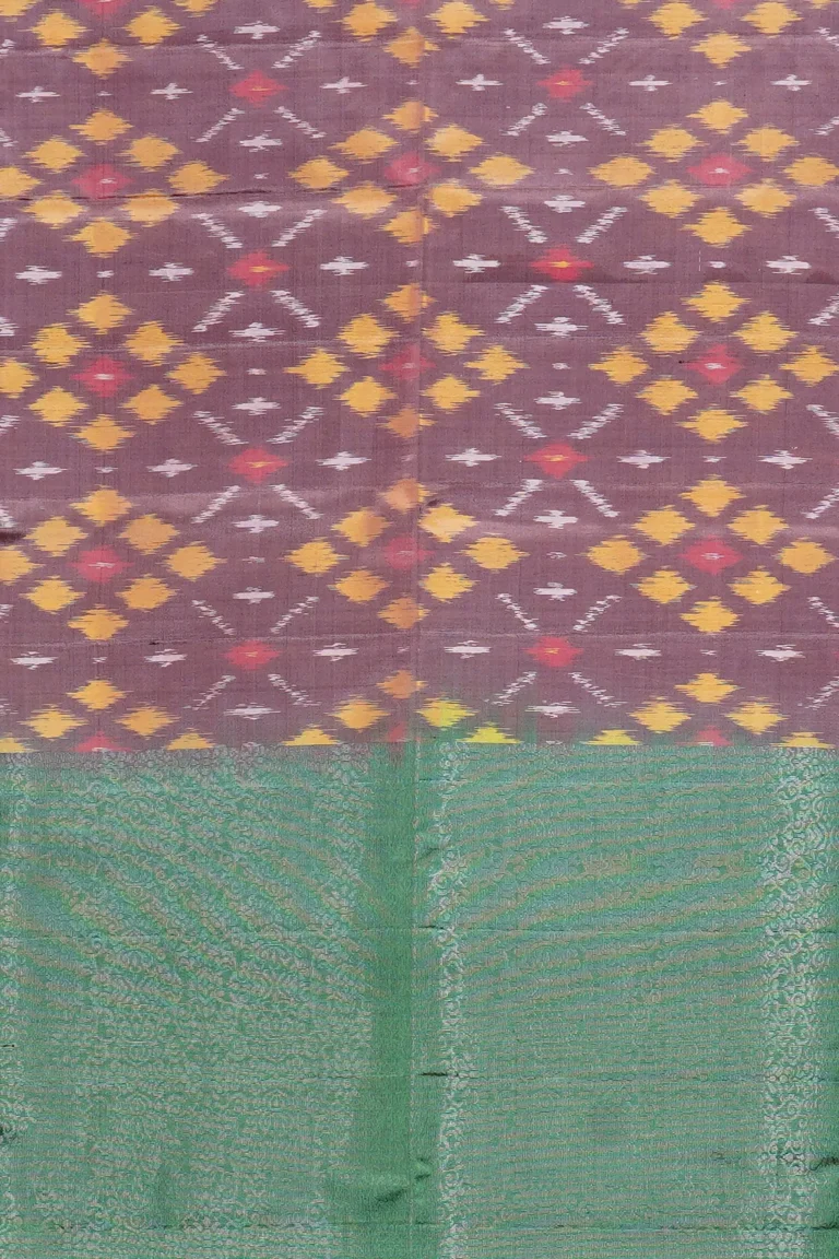 Mauve Ikat Soft Silk Saree