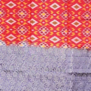 Coral Ikat Soft Silk Saree