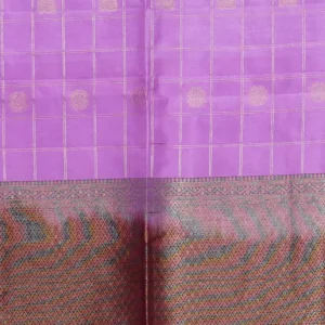 Lavender Checks Soft Silk Saree