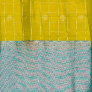 Mustard Yellow Checked Soft Silk Saree