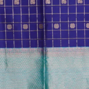 Royal Blue Checked Soft Silk Saree