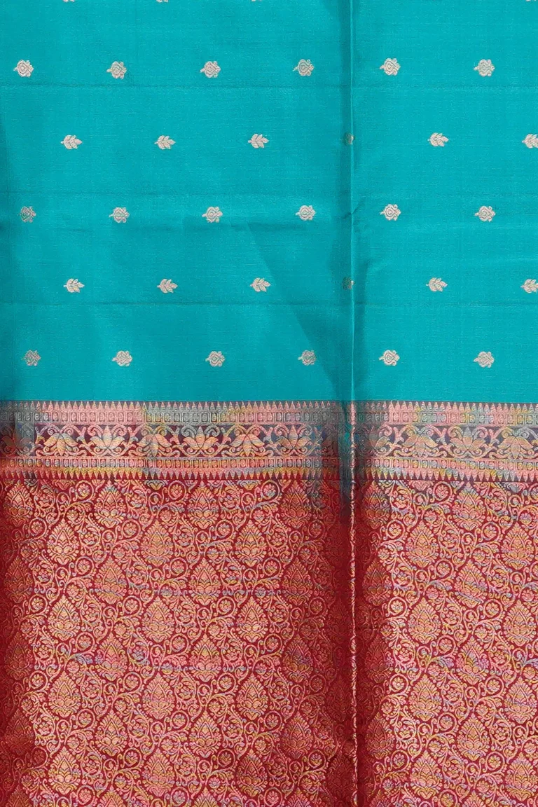 Turquoise Blue Soft Silk Saree