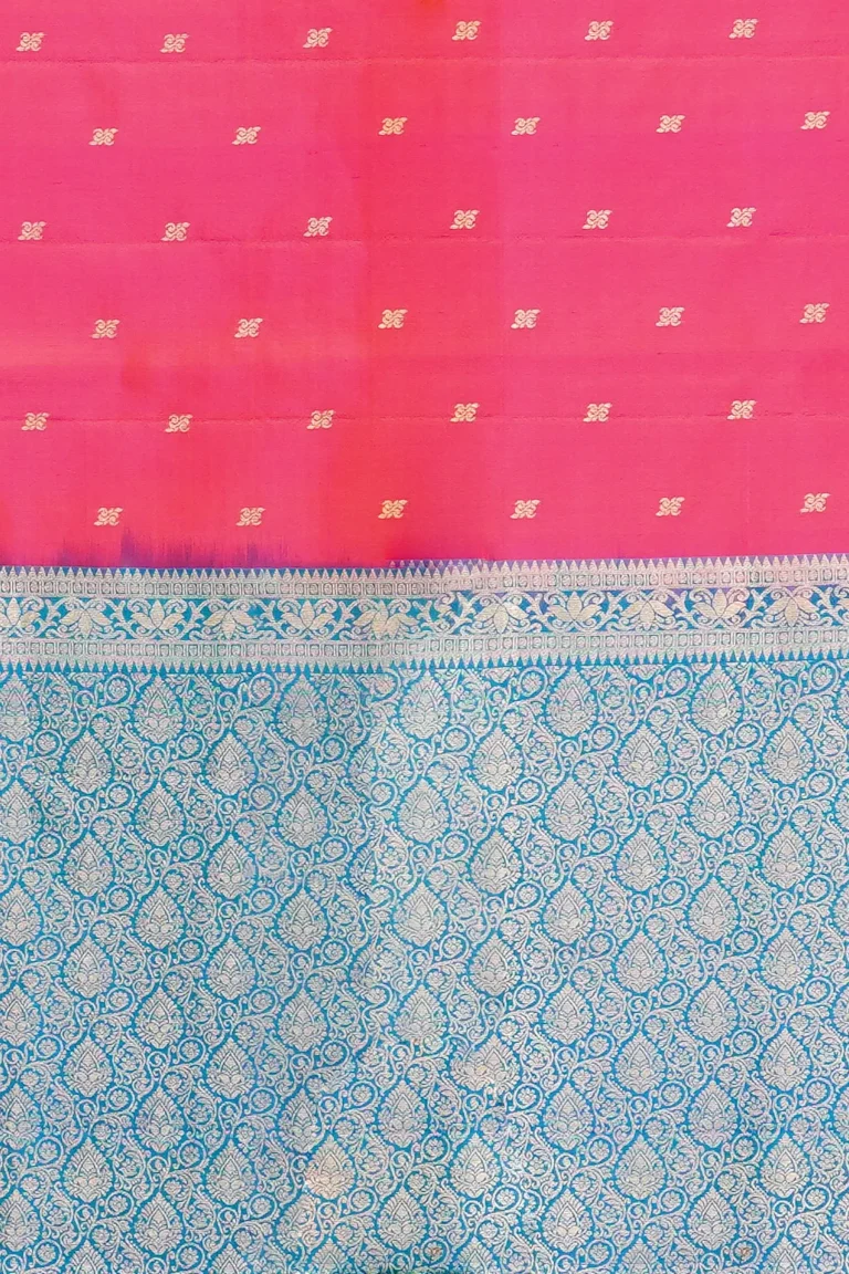 Rani Pink Soft Silk Saree with Sky Blue Pallu