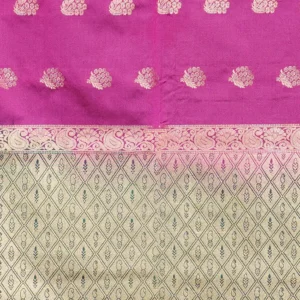 Royal Magenta Gold Semi Soft Silk