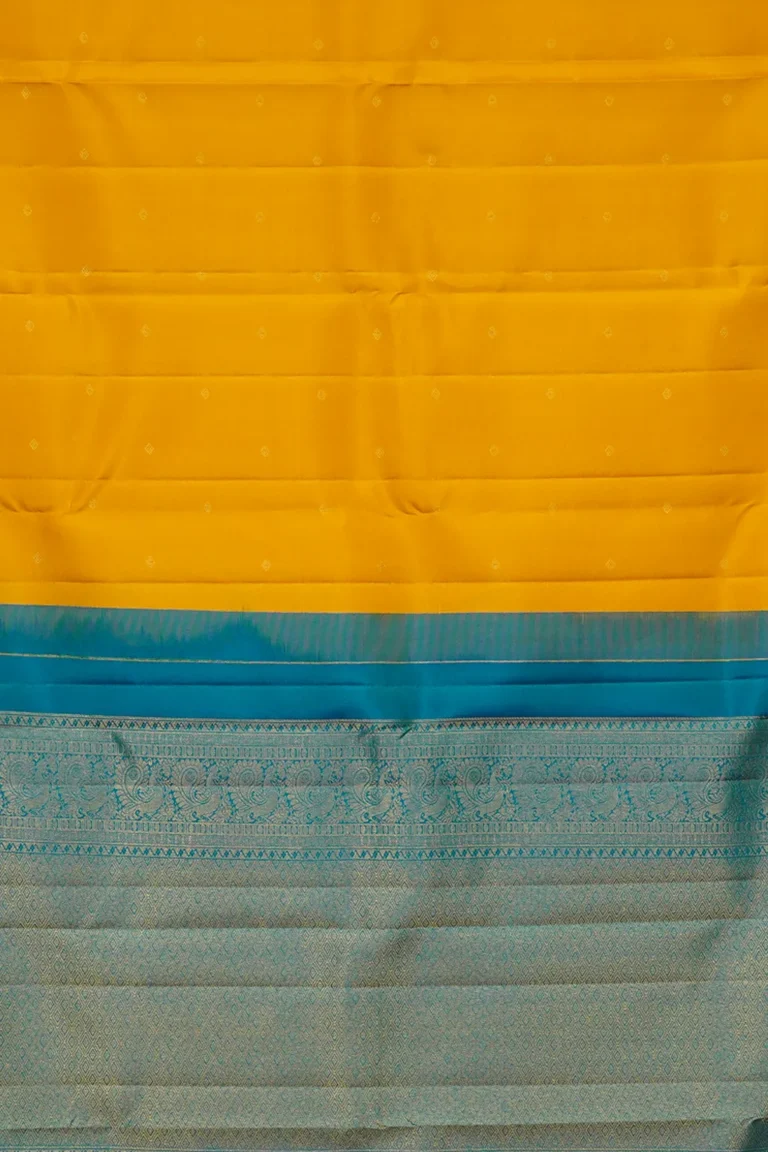 Mustard Aqua Silk Saree