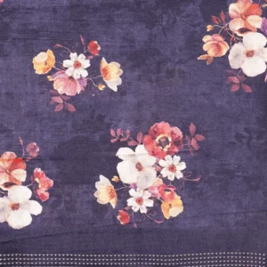 Midnight Bloom Semi Tussar Silk Saree
