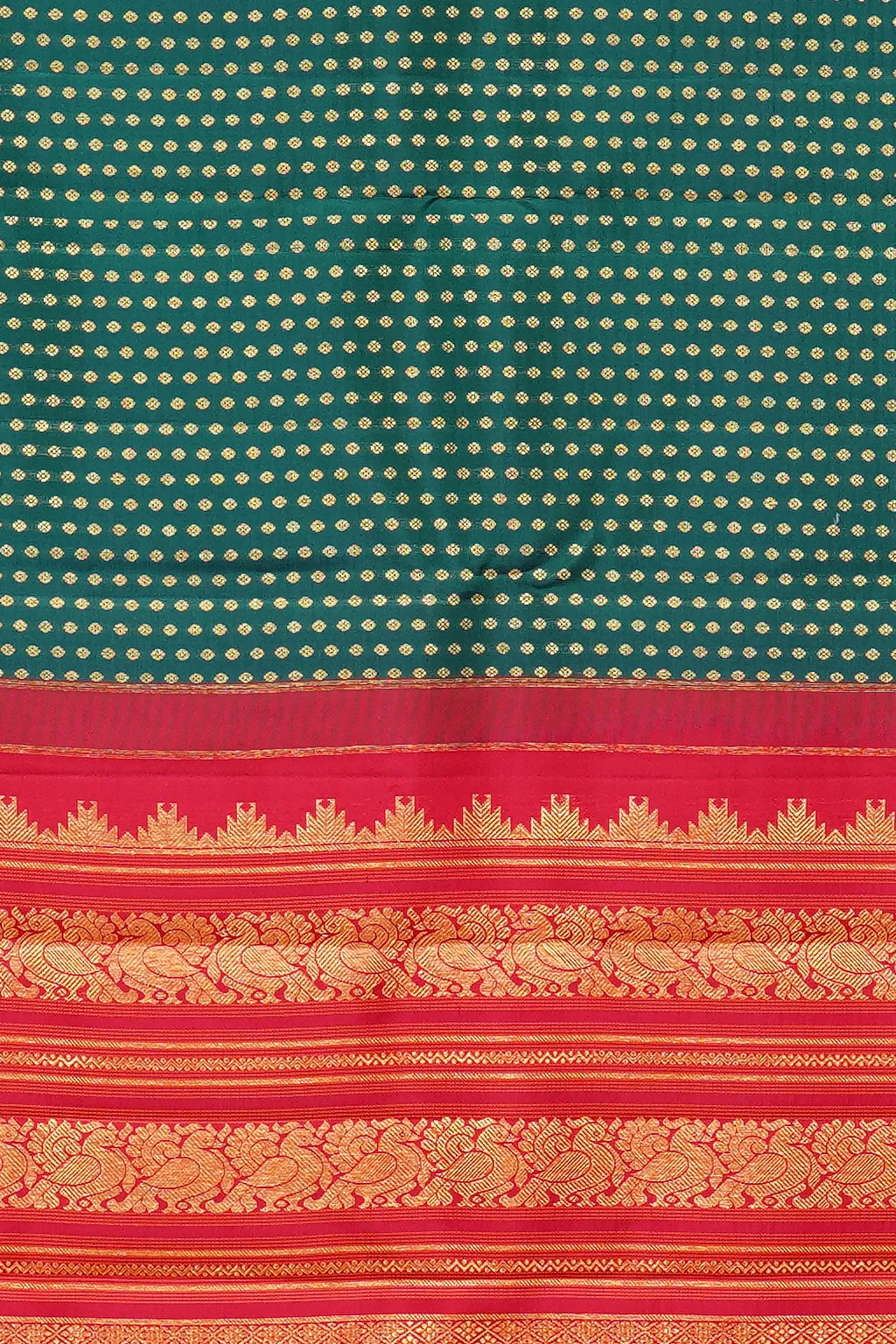 Emerald Crimson Silk