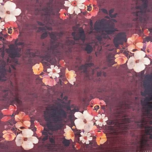 Wine Blossom Semi Tussar Silk Saree
