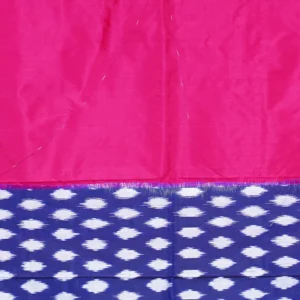 Fuchsia Blue Ikat Silk