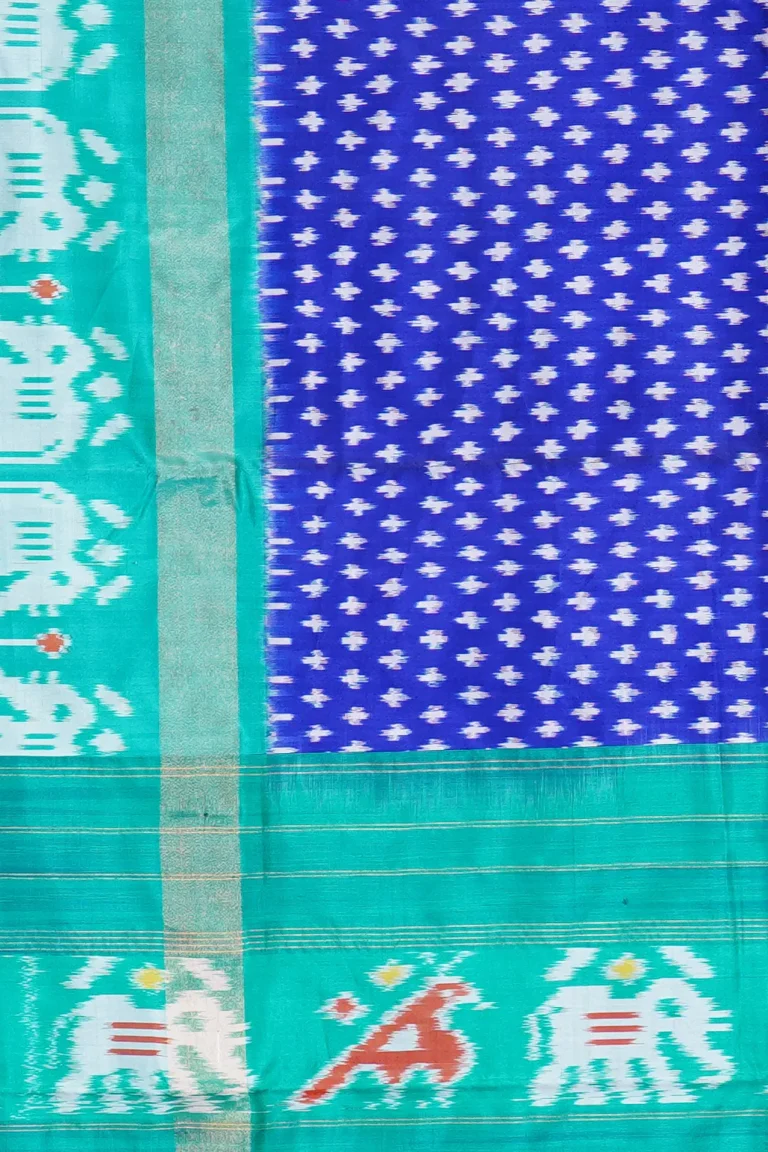 Aqua Royal Motif Silk