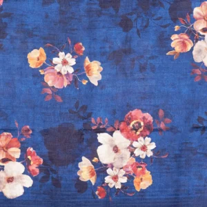 Royal Blue Floral Semi Tussar Silk Saree