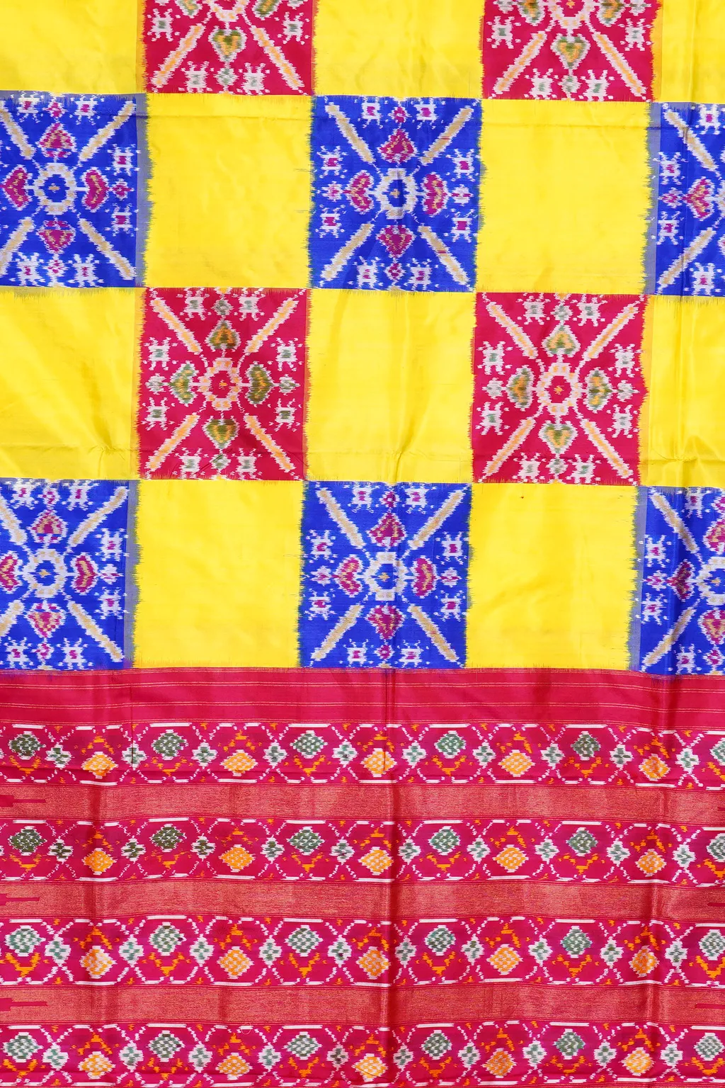 Sunshine Check Ikat Silk