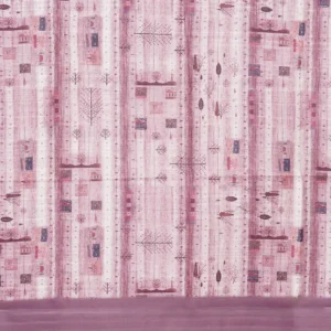 Mauve Scenic Print Semi Tussar Saree