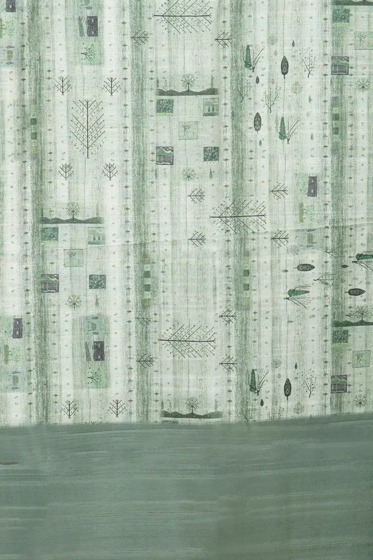 Sage Green Scenic Semi Tussar Saree