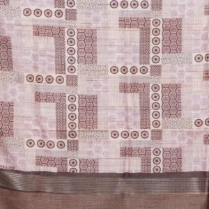 Mauve Mocha Geometric Semi Tussar Saree