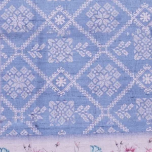 Powder Blue Floral Ikat Semi Tussar Saree
