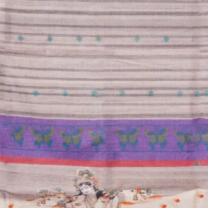 Krishna Pastel Art Semi Tussar Saree