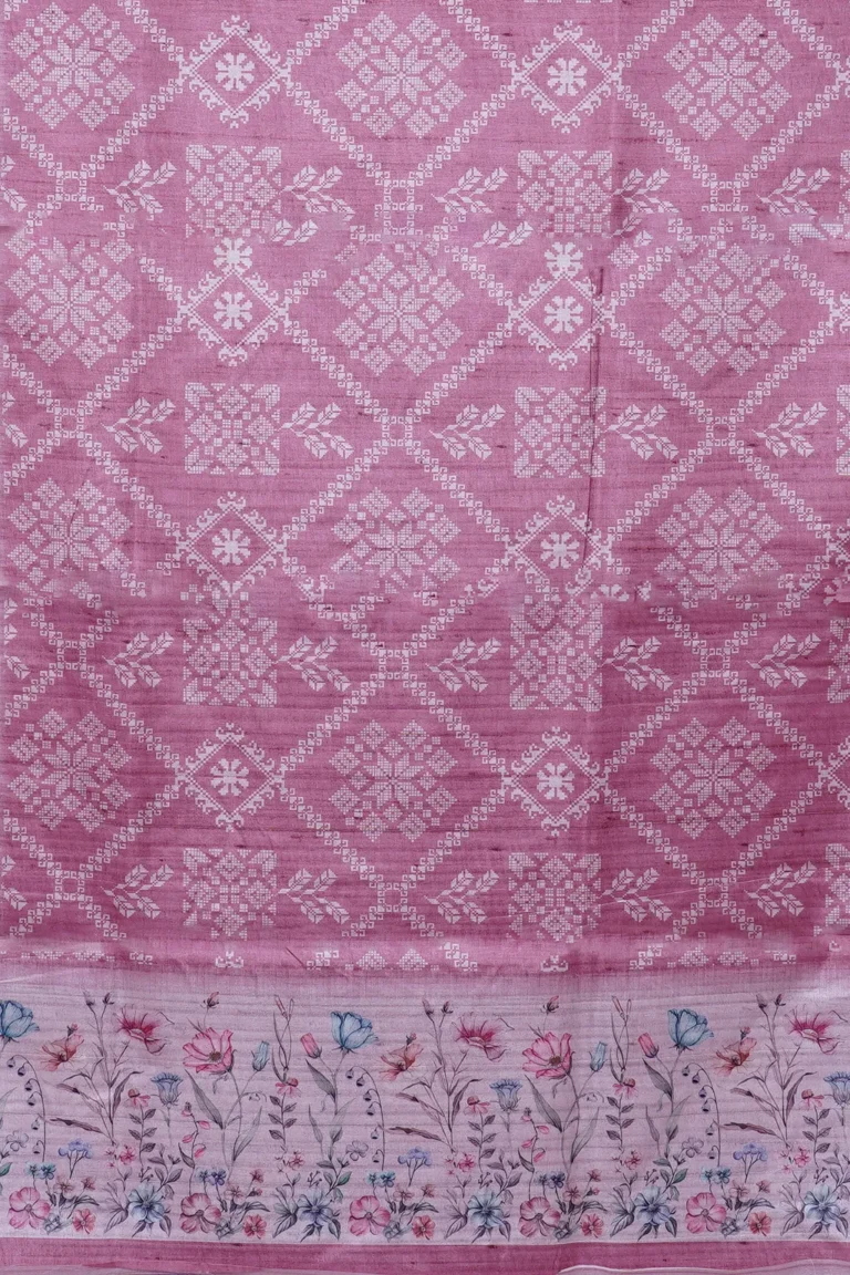 Rose Garden Weave Semi Tussar Saree