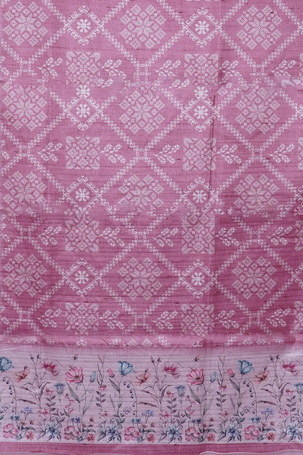Rose Garden Weave Semi Tussar Saree