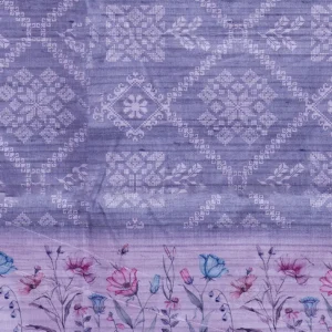 Misty Blue Garden Weave Semi Tussar Saree