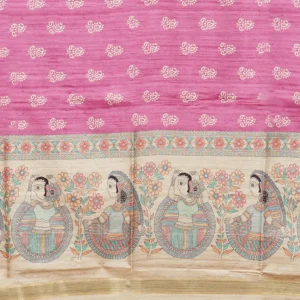 Pink Madhubani Story Saree