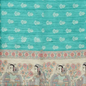 Aqua Madhubani Muse Saree