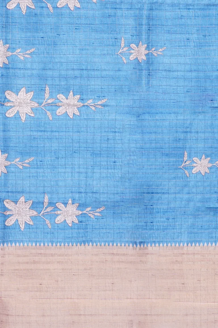 Bluebell Mist Tussar Silk