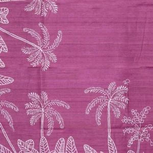 Berry Bloom Palm Tussar Silk