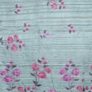 Mint Petal Garden Tussar Silk