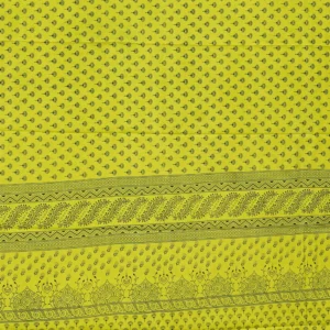 Lime Lotus Printed Saree