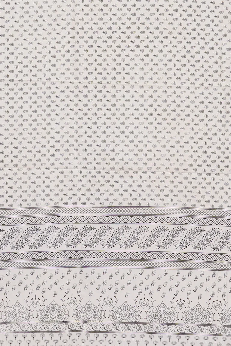 Ivory Lotus Printed Crepe