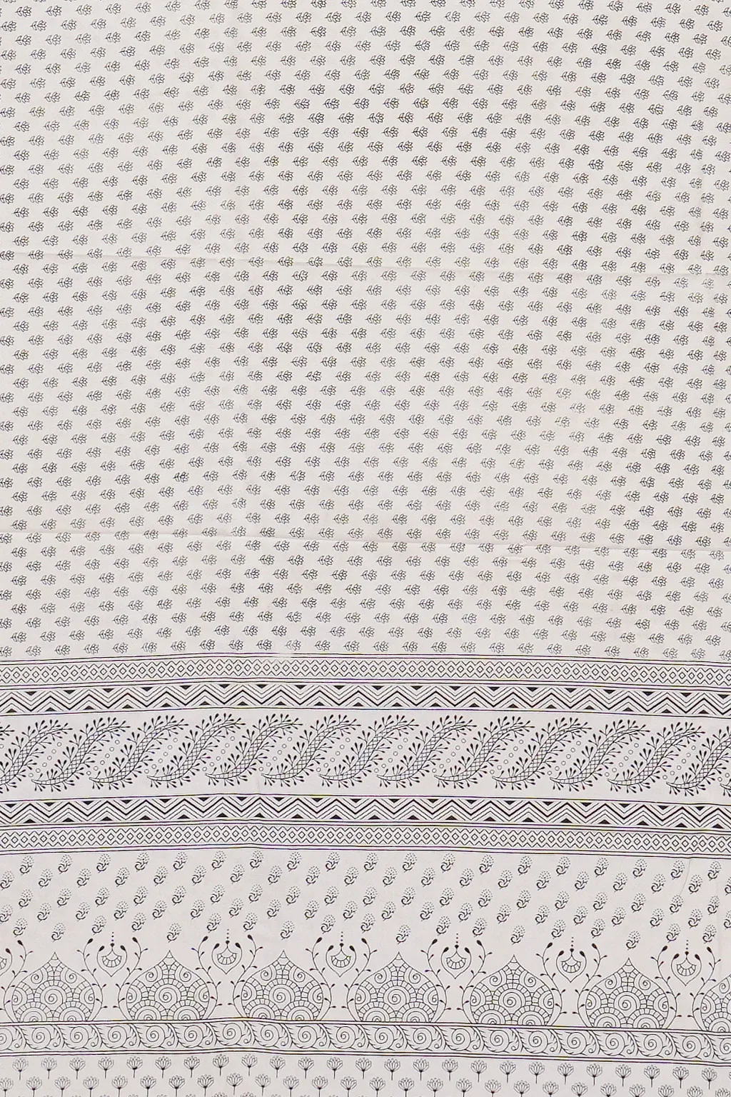 Ivory Lotus Printed Crepe