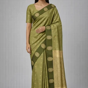 Pista Green & Moss Green Semi Soft Silk Saree
