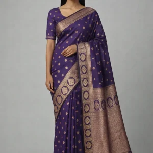 Royal Wine Semi Soft Silk Saree – Deep