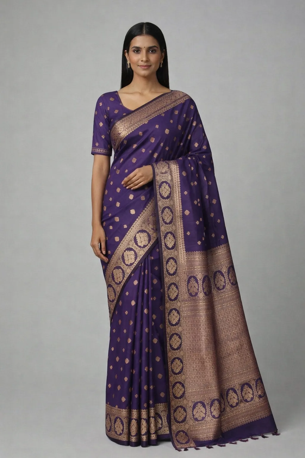 Royal Wine Semi Soft Silk Saree – Deep