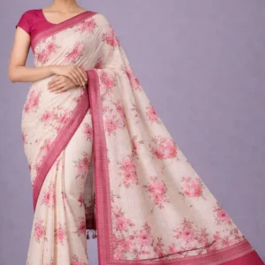 Rose Garden Semi Tussar Silk Saree