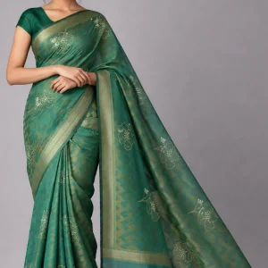 Green Kota Checks Rajasthani Saree – Fresh Festive Vibe