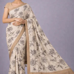 Sand Beige Semi Tussar Silk Saree