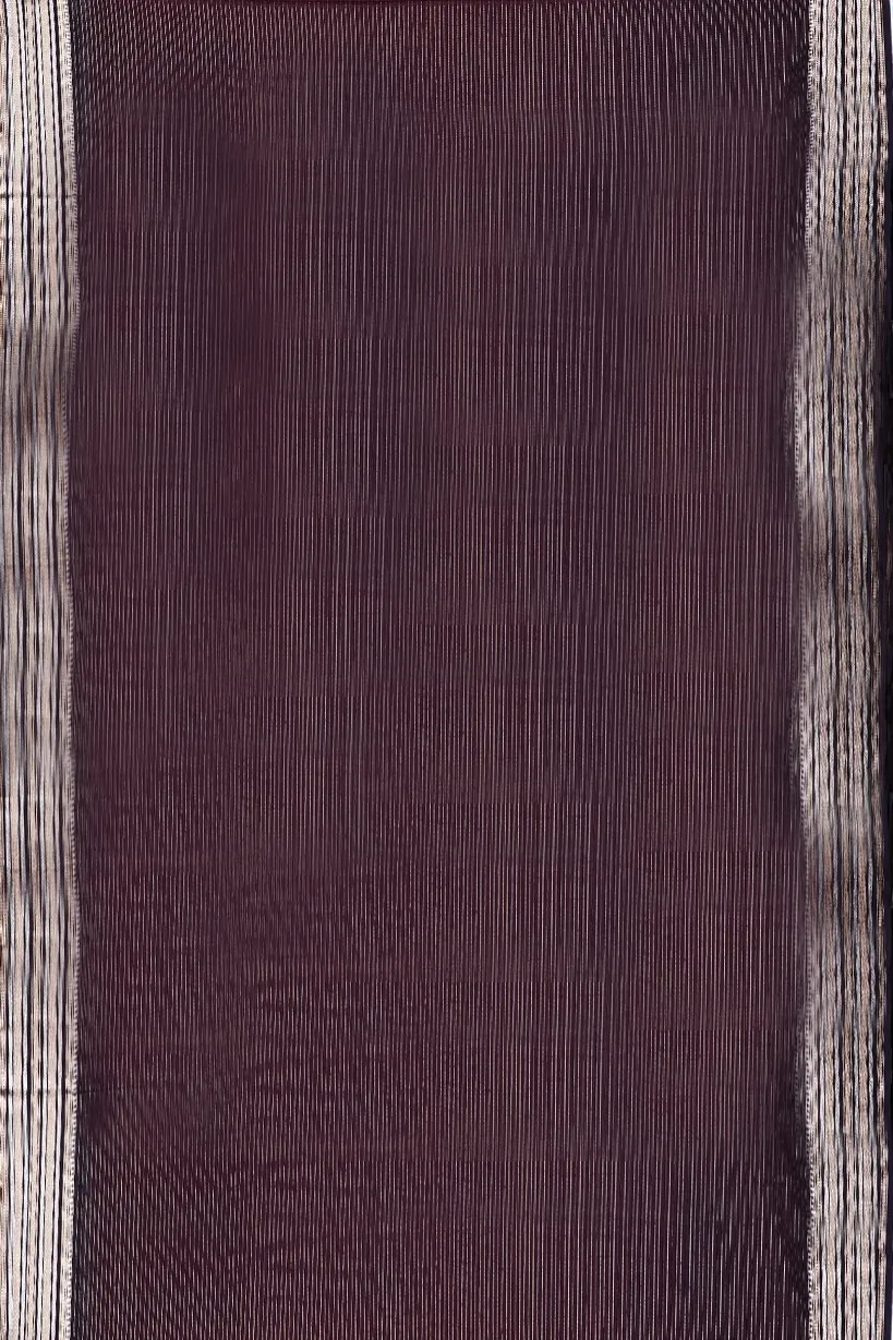 Tomato Red Semi Mysore Silk Saree with Black Border - Image 2