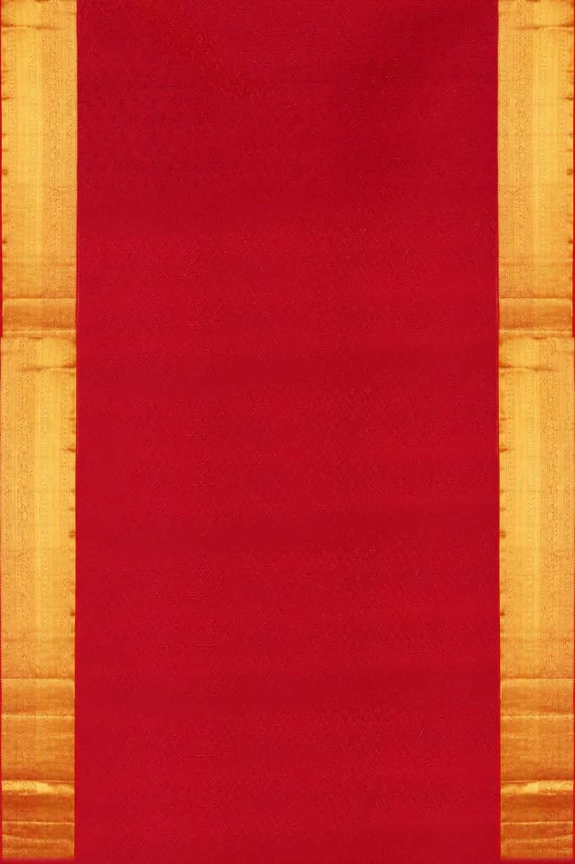Ivory & Orange Kanchipuram Silk Saree - Image 3