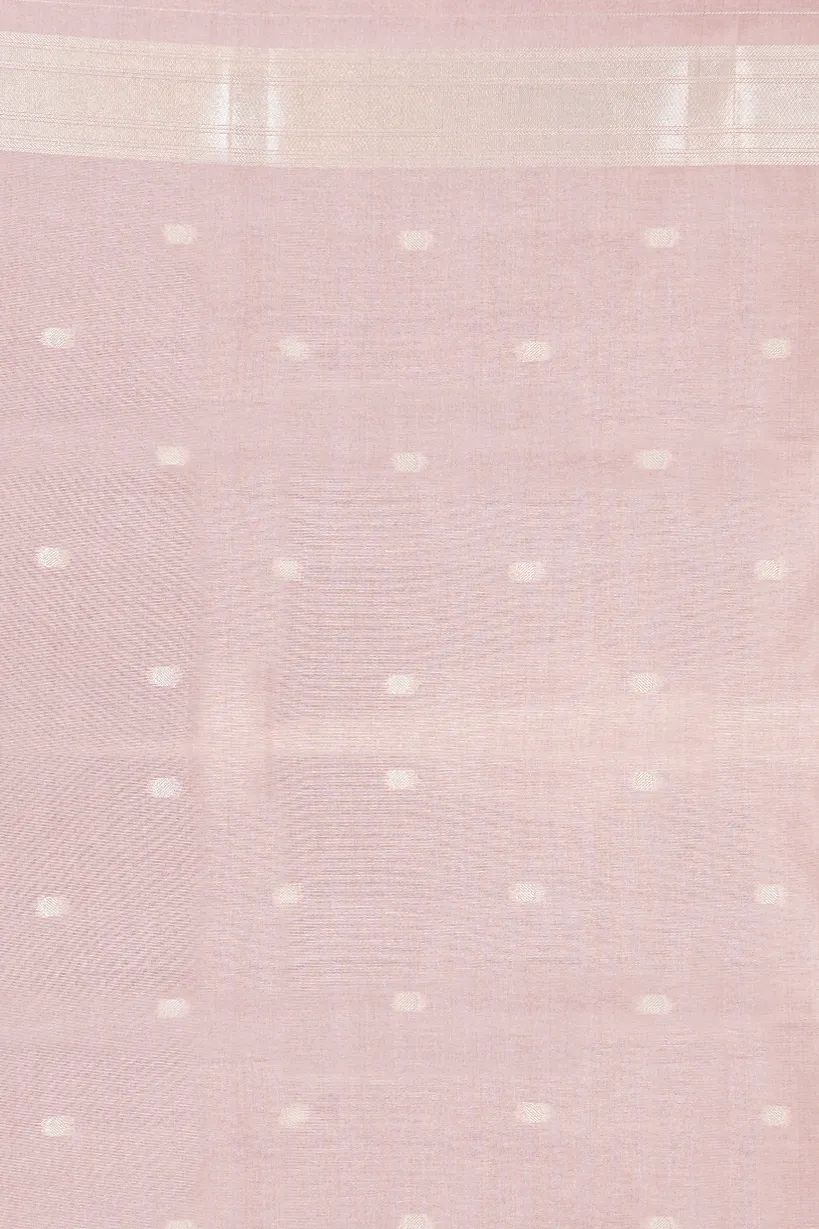 Orchid Purple Semi Tussar Silk Saree with Lotus Zari Border - Image 3