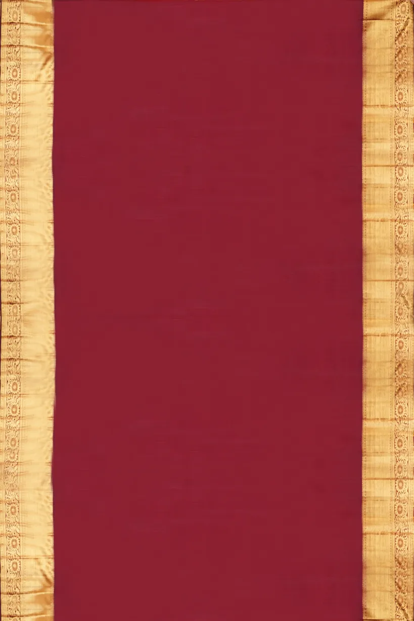 Maroon & Gold Kanchipuram Silk Saree - Image 3