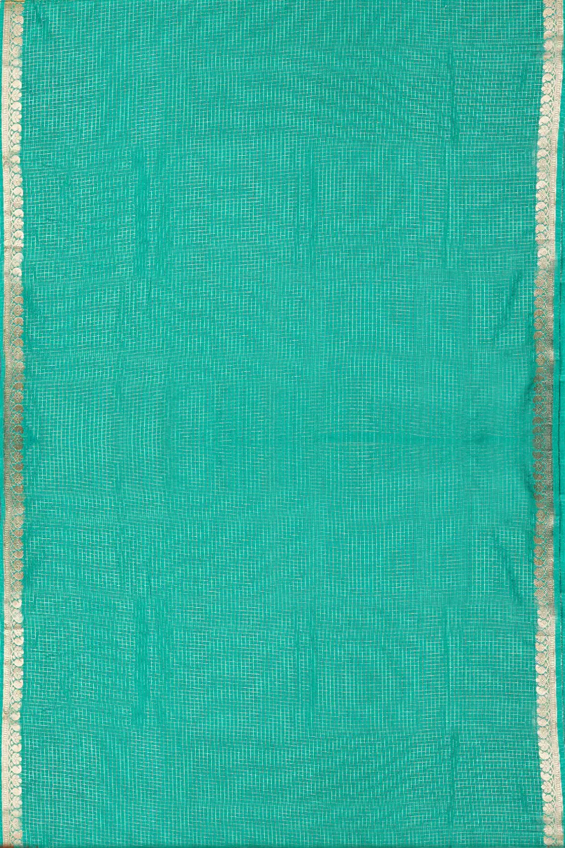Sea Green Semi Mysore Silk Saree with Self Border - Image 2