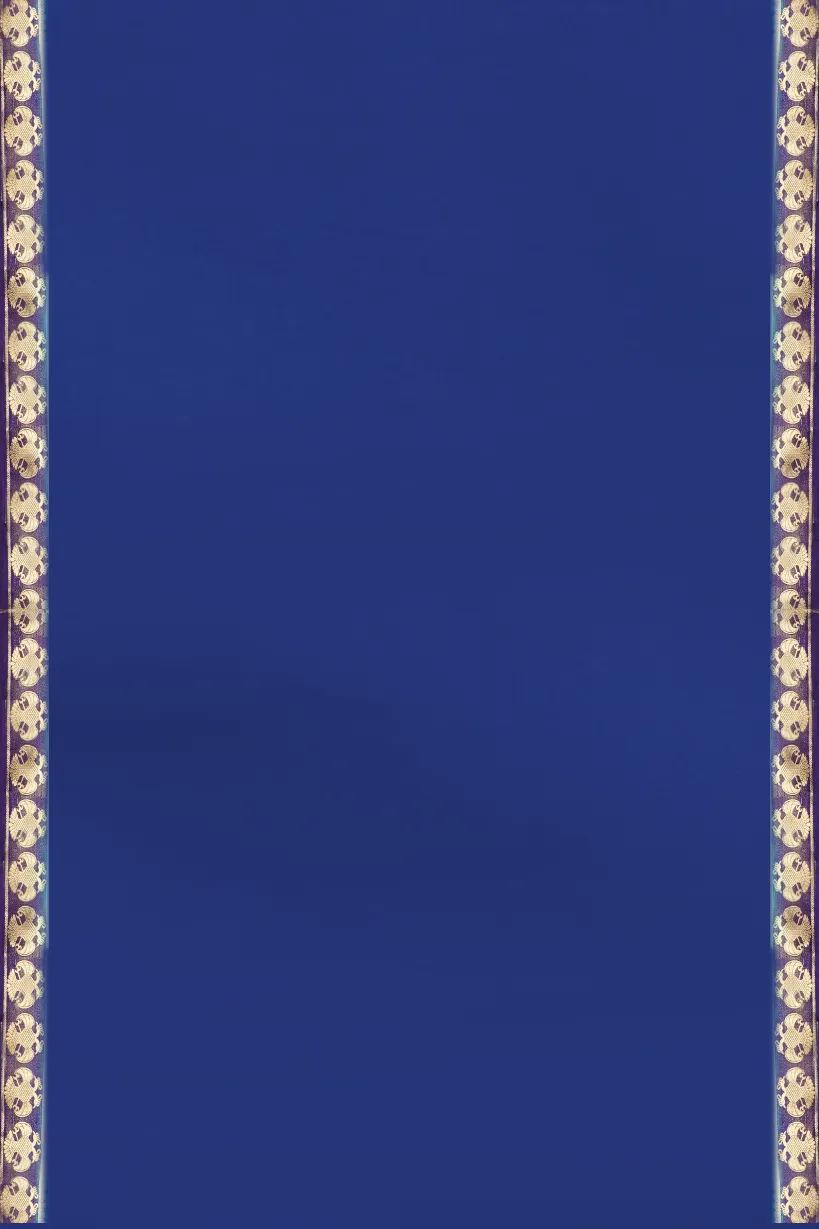 Sky Blue Semi Mysore Silk Saree with Royal Blue Contrast Border - Image 2
