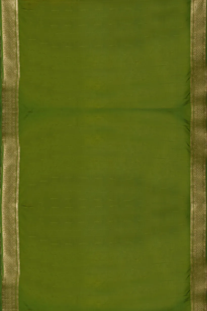 Mustard Yellow Semi Mysore Silk Saree - Image 2