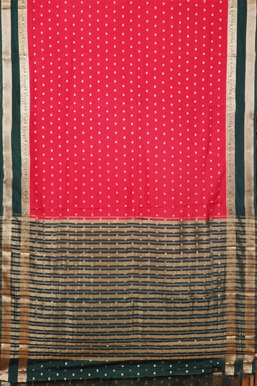 Rani Pink Semi Mysore Silk Saree