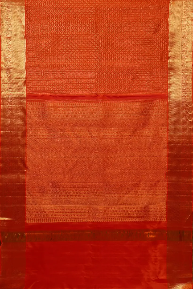 Orange Kanchipuram Silk Saree