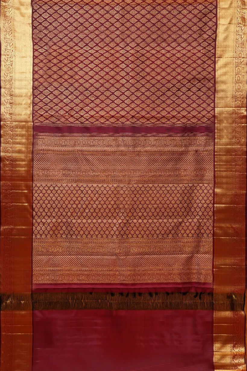 Maroon & Gold Kanchipuram Silk Saree